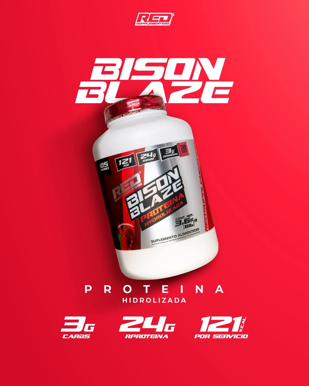 Proteína Whey Bison Blaze 8 libras 105 servicios